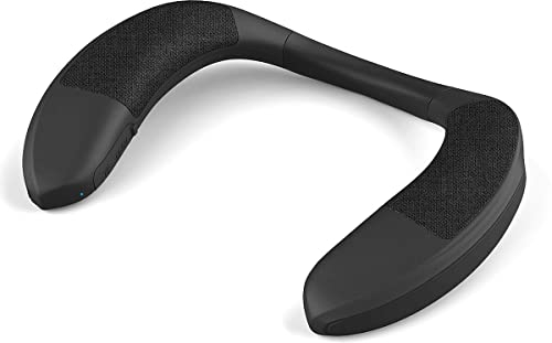 Fontastic „Herco“ Nackenlautsprecher Bluetooth, Mobile Lautsprecher mit Mikrofon, Portable Speaker bis zu 10h kabellos Musik hören, Tragbare Sound-Box Schwarz