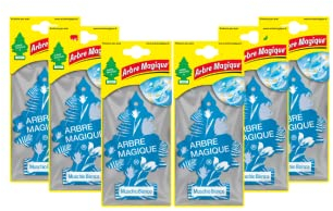 Arbre Magique Profumatore Auto, Fragranza Muschio Bianco, Profumazione Moderna, Durata Fino a 7 Settimane, Made in Italy, Confezione da 6 unità