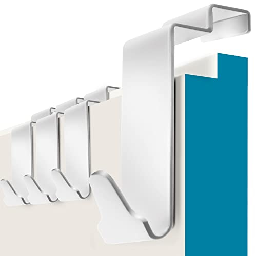 Menz Premium Türhaken zum Einhängen Innenseite im 6er SET - Weiße Kleiderhaken Tür Innenseite, Türgarderobe innen - Handtuchhalter Tür innen, Türhaken Rückseite mit hoher Tragkraft