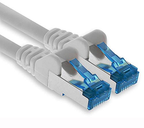 freiwerk Cable de red CAT-6a de 10 m, Ethernet, LAN y cable de conexión RJ-45 SFTP 10 GB/s, 1 pieza, color blanco