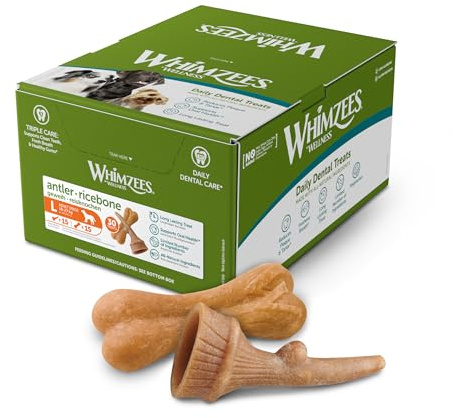 WHIMZEES Mixbox Aktivering L, 30 Stycken – Blandade Former, Storlek L | Långvariga Hundtugg för Stora Hundraser, Naturliga, Glutenfria, Vegetariska, Utan Tillsatt Socker