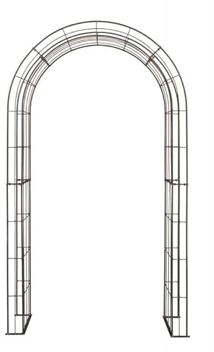 Hirsch Terracotta Rosenbogen Rudi Rund aus Metall 12 mm U-Form Vollmaterial roh Breite 140cm Höhe 235cm Tiefe 40cm, 5-teilig