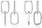 Cangall Convertible Link Earrings for Women, 2 Pairs 925 Sterling Silver Double Oval Hoop Earrings Set, Paperclip Link Chain, Hypoallergenic Silver Sleeper with Geometric Dangling