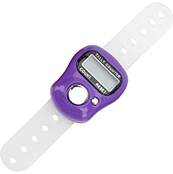 Acouto Lap Counter For Swimming Electric Finger Counter With Resettable 5 Digit Lcd Hand Tally Counter For Praying And Walking Abs+Siliconelt Swimming Lap Counter Finger Counter (Purple)