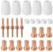 25 pièces Accessoires pour Machines de Découpe Plasma, Buse de Découpe Plasma à Air Etendu PT31, Consommables D'électrode, Anneau en Céramique, Bougie de Combustion, pour CUT-40 CUT-50D CT-312 (Blanc)