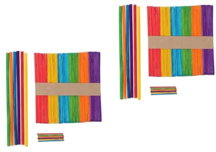 NUOBESTY 2 Piezas 7 Palos Hechos a Mano Moldes Para Paletas Heladas Molde De Hielo Pop Bolsas De Paletas Wiki Sticks Para a Granel Bolsas De Hielo Molde De Helado Madera Colorful