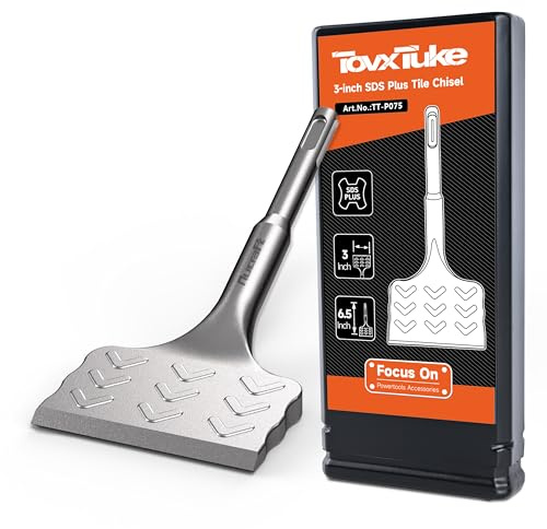TovxTuke SDS-Plus - Cincel de azulejos curvo de 3 pulgadas y 20° para eliminación de cerámica y azulejos