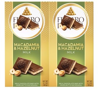 2 x Farrero Rocher Hazelnut & Macadamia Chocolate Bar 90g