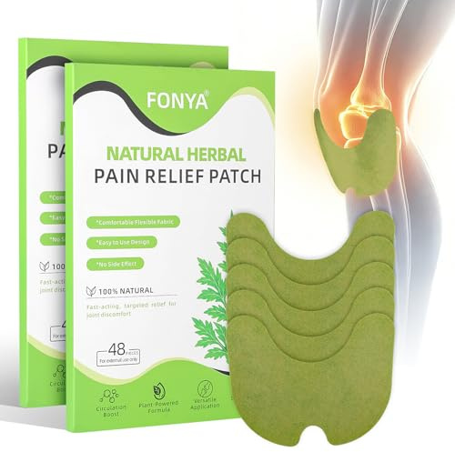 Parches para aliviar el dolor de rodilla, 96 parches de calor herbales de artemisa para artritis, aliviar el dolor muscular en el cuello, hombro y rodilla