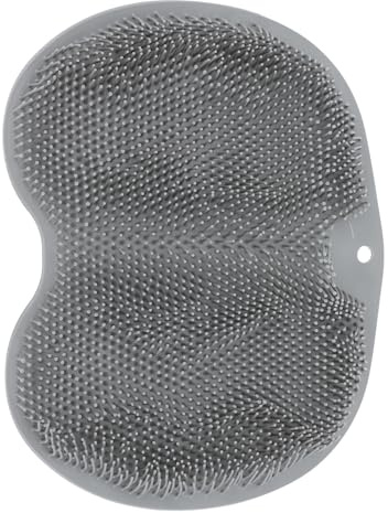 ELAYARD Nettoyeur de Pieds Multifonctionnel Tapis Antidérapant Gris 23X30 CM, Brosse Exfoliante pour Spa et Bain à Domicile