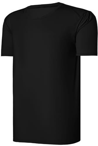 BBXWANG Men's Swim Top Short Sleeve Quick Dry Rash Guard UPF 50+ Swim Shirts for Surfing Pool Workout Sports (UK, Alpha, M, Regular, Regular, Black)