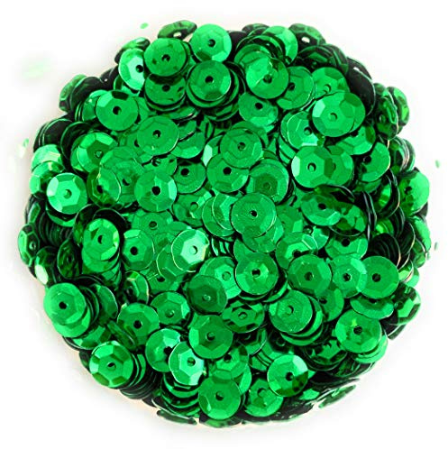 Angel Malone ® 15g (±) 1200 pcs. 6-7mm in Diameter Premium Quality Cup Sequins DIY Arts Crafts Making - UK Seller (Green)