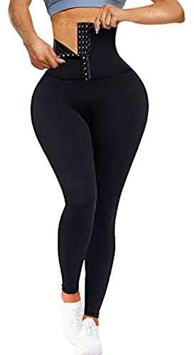 RIOJOY Corset Gym Leggings Women High Waisted Slimming Body Shaper Tummy Control Yoga Pants