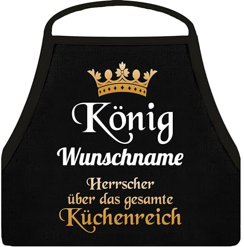 Shirtoo Personalisierte Kochschürze für Herren als lustige Geschenkidee für Hobbyköche oder Paare mit Aufdruck Herrscher über das gesamte Küchenreich