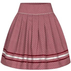 Nübler Rock Damen - Trachtenrock, Moderne bayrische Tracht, Rock Gloria Rot, Größe:46