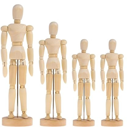 Anneome 7.87 Inch Wooden Puppet Ornament 3D Movable Joint Figure Sketch Model for Artists Drawing Aid and Home Decoration