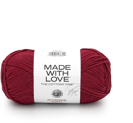 Lion Brand Yarn Tom Daley - The Cottony One, Yarn for Knitting and Crocheting, Robbie Red, 1 Pack
