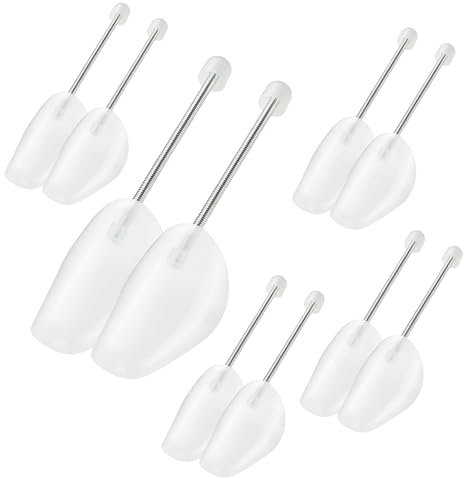 Lot de 5 Paires Embauchoir Chaussures Homme,Transparent,Embauchoirs à Chaussures à Longueur Réglable,Embauchoir avec Ressort Spirale,Adaptable 39-47,pour chaussures de sport,les chaussures en cuir,etc