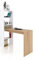 duehome | Escritorio Juvenil con Estanteria Reversible, Mesa de Ordenador, Modelo Cosmic, Acabado en Blanco Artik y Roble Canadian, Medidas: 120 cm (Largo) x 53 cm (Ancho) x 144 cm (Alto)