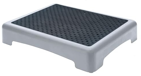 Non-Slip Half Step, Step Step Indoor & Outdoor, Entry Aid Step Stool, Climbing Aids for Elderly, Step Stool for Seniors, Shower, Bathtub, Car, Outdoor, Maximum Load 220 kg (Black)