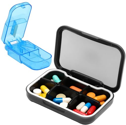 Pastillero Semanal 7 Días con Cortador de Medicamentos – Caja Portátil para Medicinas con Compartimentos para Viaje, Organizador de Pastillas Mañana y Noche