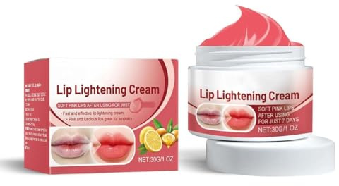 Lip Lightening Cream for Dark Lips, Lip Scrub, Skin Lightening Cream, Lip Lightening for Dark Lips, Pink Lightener for Smokers, Feuchtigkeitsspendender Peeling Lippenbalsam für den Schlaf (1PC, 30G)