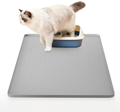 Katzenstreu Matte 130 × 65 cm, Katzenklo Unterlage XXL für Katzentoilette