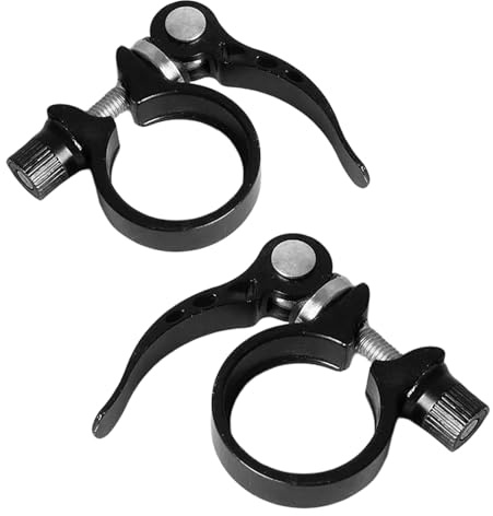 ZenithQuest 2 Pcs Bicycle Seatpost Clamps, Aluminum Alloy Quick Release Saddle Clip, 28.6mm & 31.8mm Seat Tube Collars, for 25.4/27.2/28.6mm Seatposts Bike Cycling Parts