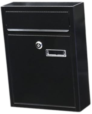 drburpily Vertikal utomhusbrevlåda med lås Kuvert i stil Tidningar Väggmonterad brevlåda Brev Tidskrifter Post Etc, Svart, 9.45 x 3.15 x 12.60 tum