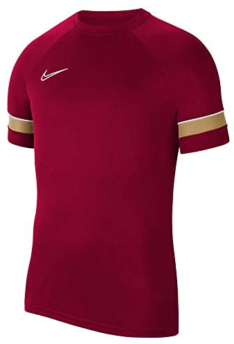 Nike Mens Top M Nk DF Acd21 Top SS, Team Red/White/Jersey Gold/White, Cw6101-677, S