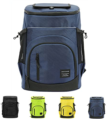 XIUWOUG 33L Kühltasche Gross, Wasserdichten Isolierter Rucksäcke Cooler Bag, Kaltes Bier Picknick Rucksack Mit Kühlfach, Picknickkorb 2-4 Personen, Mobiler Kühlschrank Fürs Auto (Blau)