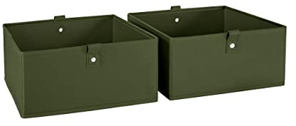 RiverRidge Kids 2pc 10.5in W x 5in H Folding Storage Bin Set - Olive