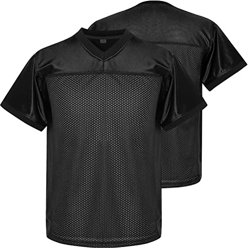 Phoneutrix Youth Blank Football Jersey, Kid's Sports T-Shirt Hip Hop Jersey for Party (Small, Black)