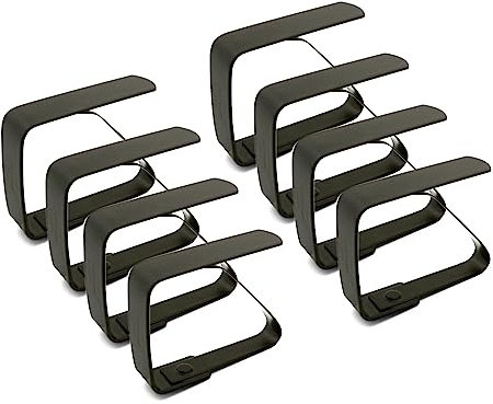 TAFACE Juego de 8 pinzas para mantel de pícnic, pinzas para mantel de acero inoxidable, pinzas gruesas para mesa de jardín, comedor, mesa familiar