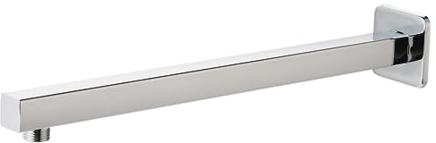 40 cm Duscharm mit Flansch und Teflonband, Markcco Verlängerungs-Duschkopfarm für Badezimmer, fester Regenduschkopf und Regenduschkopf, massiver Edelstahl, Wandmontage, Chrom