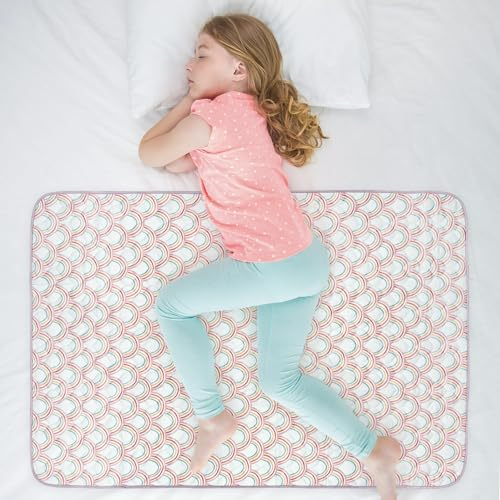 WOVENX Bio-Inkontinenzeinlagen für Kinder und Kleinkinder, 5-lagig, wasserdicht, für Bettnässen über Nacht, wiederverwendbare und waschbare Uriniereinlagen, passend für Doppelbetten bis volle Betten,