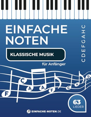 Einfache Noten. Klassische Musik: Einfache Notenschrift mit Buchstaben.