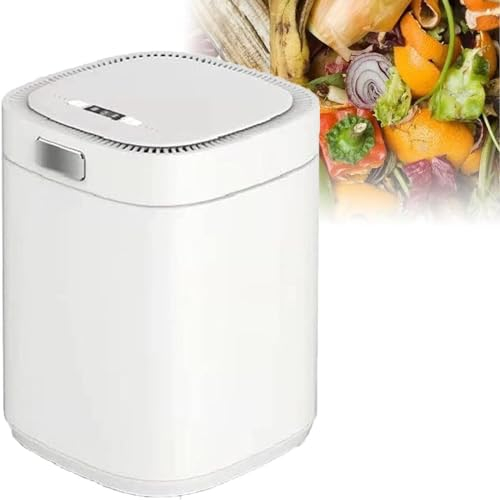 LSBHPPD Compostadores Cocina eléctricos,compostadores residuos Cocina Inteligentes,contenedores abono para el hogar y la Cocina,máquinas automáticas Reciclaje residuos Alimentos,White