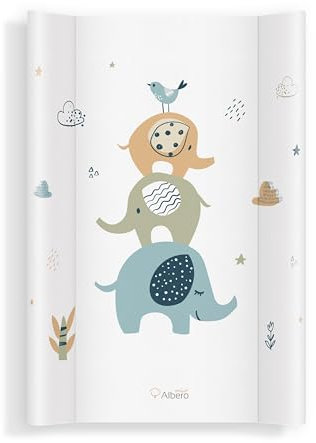 Bequem und Praktisch Wickelauflage 2 keil Wickelkommode harter Wickelmulde für Babybett 70x47 für Mädchen und Junge Abwaschbar PT70 434 Elefanten