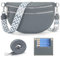 LANXINGLUO Bauchtasche Damen groß umhängetasche Damen Gross Crossbody Bag Damen Mit Kreditkartenfach und 2 Schultergurten Handtasche Damen Graublau