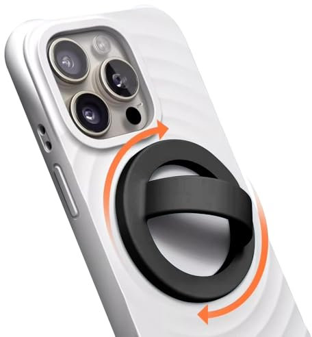 KOEMCY Soporte Anillo Magnético Movil para MagSafe - 360° Rotación Anillo Desmontable Móvil Agarre Magnético Móvil Agarre para Teléfonos Móviles Negro