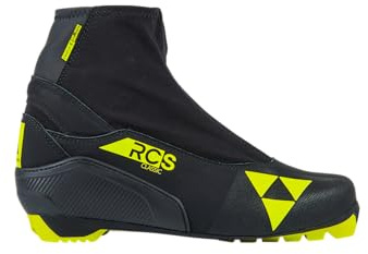 Fischer RCS Classic Mens Cross Country Race Ski Boots (Black/Yellow, 39)
