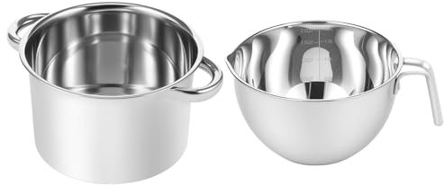 FytStycale Set di Pentole a Bagnomaria in Acciaio Inox per La Cottura di Burro E Formaggio