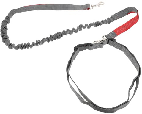 VALICLUD Laisse Jogging Chien Ceinture Double Traction Mousquetons Réglable Promenade Course sans Utilisation des Mains Animal Marche Épaule