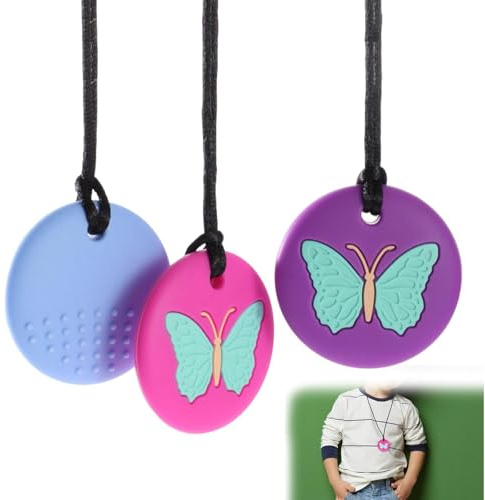 Dryxog 3 Stück Halskette für Kinder, modische Ketten mit Schmetterlingsmuster, flexible Dekokette für Jungen und Mädchen (Schmetterling)