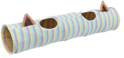 Gatti Gioca a Tunnel Posto per Dormire, Pieghevole Casa per Gatti Giocattoli Lavabile - Tubo da Gioco per Gatti a Strisce Colorate | Per Compleanno E Natale Per Gattini e Animali Domestici Piccoli