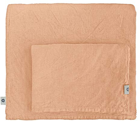Linen & Cotton Juego de Ropa de Cama Alicia de Puro Lino - 100% Lino Lavado A La Piedra, 140 x 200cm (Single), Rosa Coral