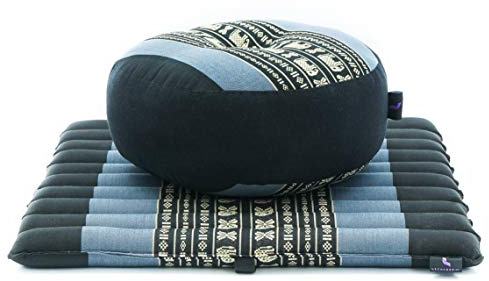 Leewadee Set Meditación Compacto Zafu & Zabuton 50 x 50 cm - Pequeño Kapok Cojín Yoga Zen