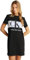 Calvin Klein Damen T-Shirt Kleid Blocking Kurz, Schwarz (Ck Black), M