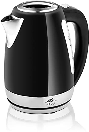 ETA Wasserkocher Edelstahl Ela Digi mit Temperatureinstellung - 1,7L, 2100W, 40-100°C, Schwarz
